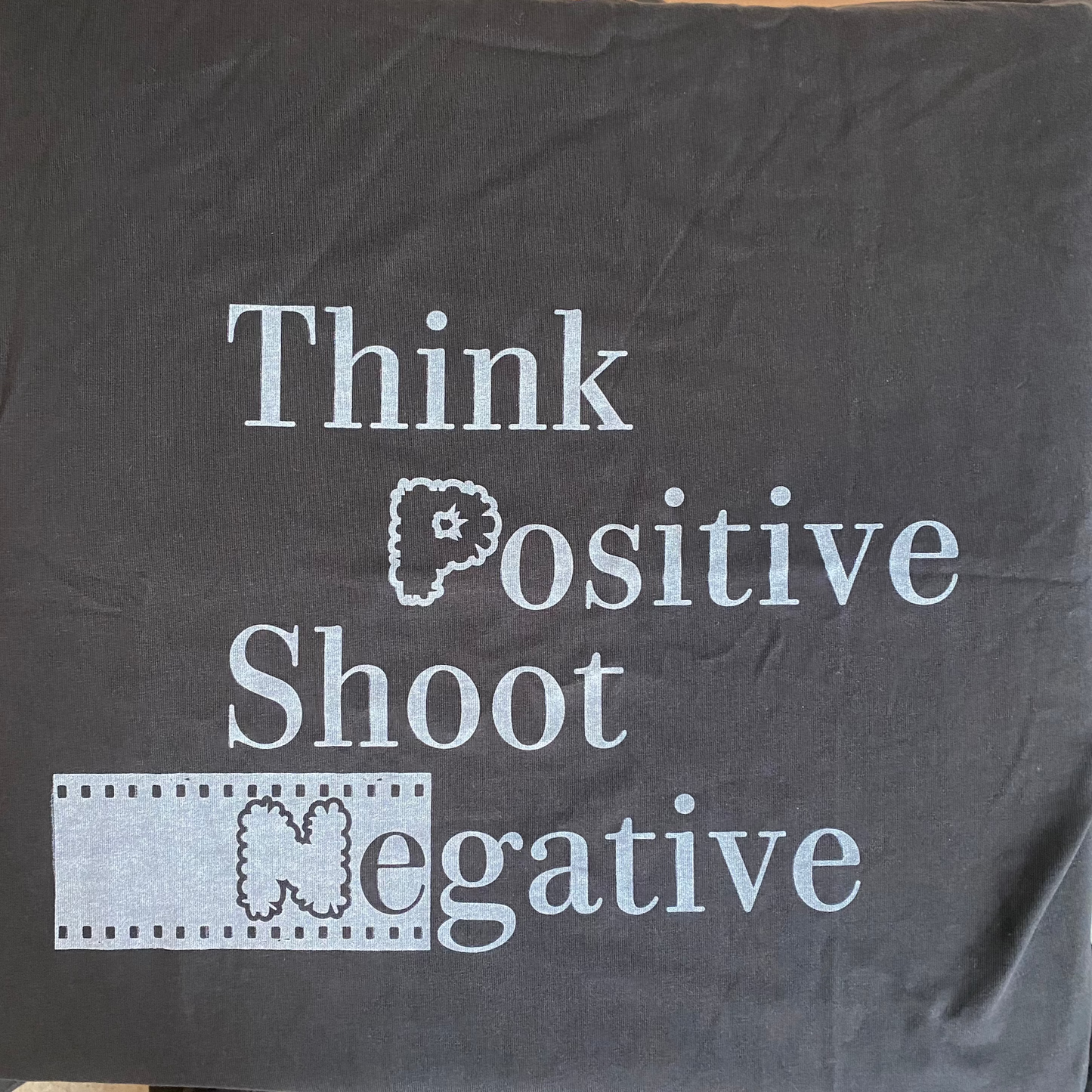 FilmNeverDie 'Think Positive, Shoot Negative' Tee - Black/White