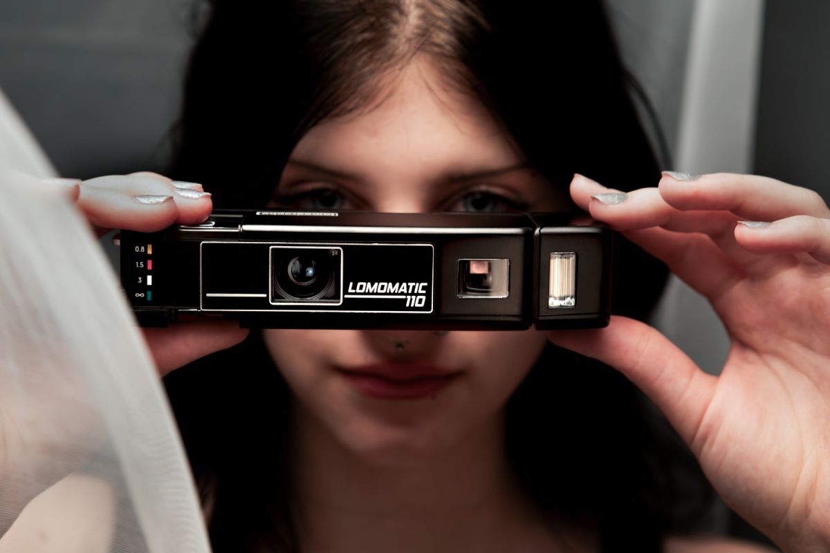 Lomomatic 110 Film Camera & Flash Metal Nocturne