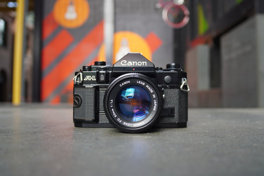 Canon A-1 SLR Camera with Canon FD 50mm f/1.4 Lens – 1216237