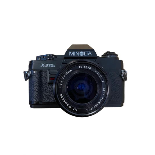 Minolta X-370 SLR 35mm Camera with 28mm f/3.5 Minolta Lens