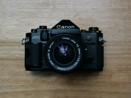 Canon A-1 SLR Camera with Canon FD 28mm f/2.8 Lens - 1511361D