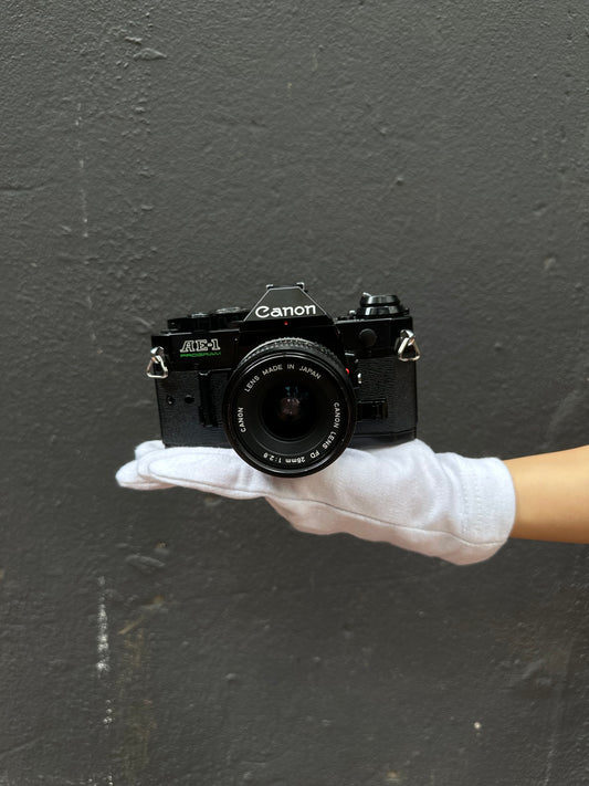 Canon AE-1 Program SLR with Canon FD 28mm f/1:2.8 Lens - 4128989H