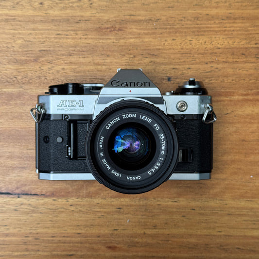 Canon AE-1 Program SLR Camera with Canon 35-70mm f/3.5-4.5 Zoom Lens - 2915379D