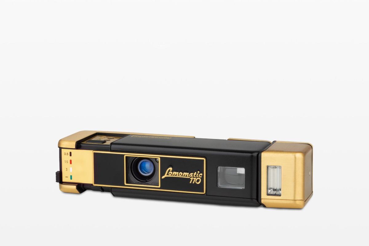 Lomomatic 110 Film Camera & Flash Bellagio – Brass Edition