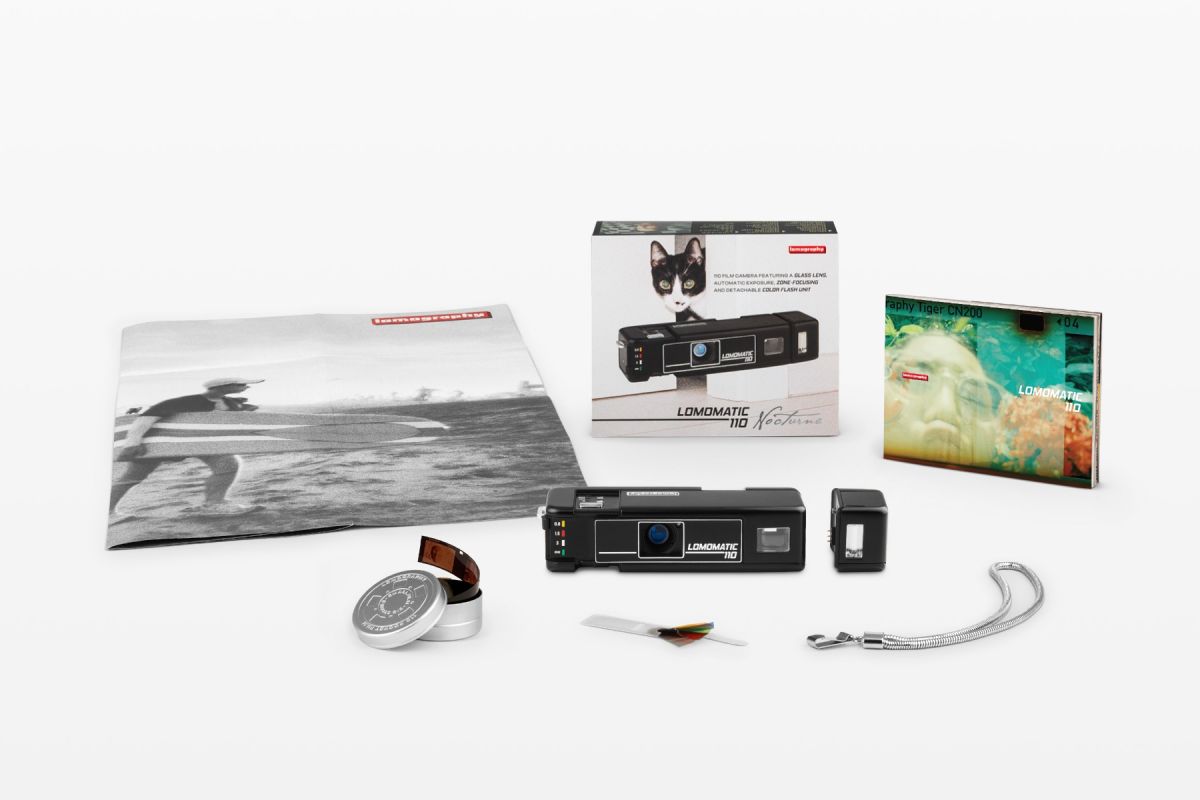 Lomomatic 110 Film Camera & Flash Metal Nocturne