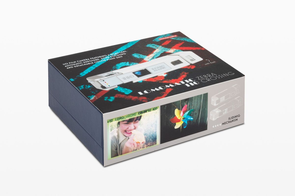 Lomomatic 110 Film Camera & Flash Zebra Crossing